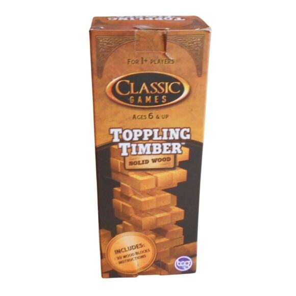 2021 Classic Games Toppling Timber TCG Toys New Sealed 39 Wood Blocks - Picture 1 of 6
